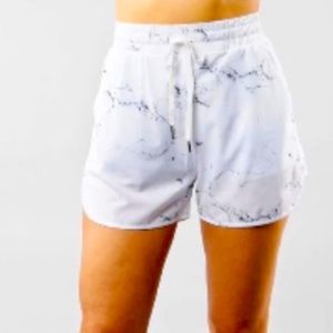 Buffbunny white marble flo shorts
